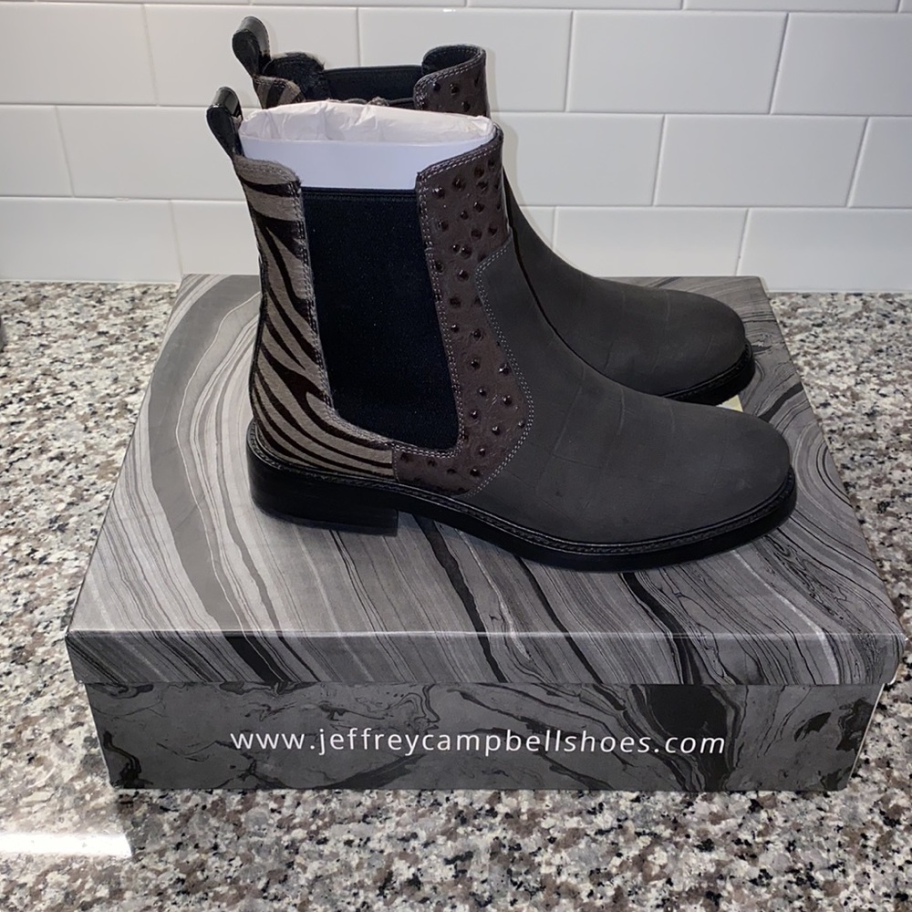 Jeffrey Campbell Edmond Boot Exotic Grey Size 8 - image 2